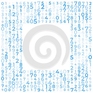 Digital data array, lots of numbers digits in Digital Pattern, abstract math background