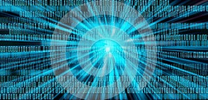 Digital data binary code technology matrix background, data flood conectivity futuristic binary code programming in cyber space,
