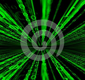 Digital data binary code technology matrix background, data flood conectivity futuristic binary code programming in cyber space,