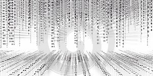 Digital data binary code technology matrix background, data flood conectivity futuristic binary code programming in cyber space, photo