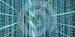 Digital data Binary data code Terms of security of technology information Concept of cyber security 3d illustration