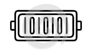 Digital Data Binary Code Vector Outline Icon, vector design Generative AI