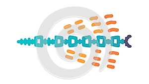 Digital data chain. Blockchain and secure information flow. vector design Generative AI