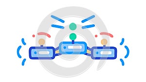 Digital data chain: secure network and blockchain technology, vector design Generative AI