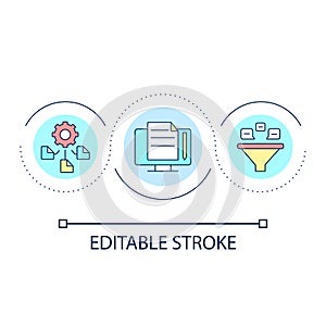 Digital data collection loop concept icon