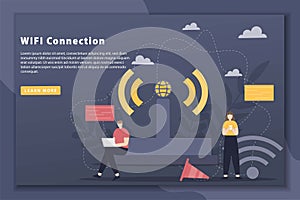 Digital data communications concept landing page
