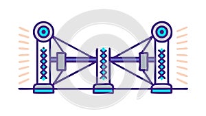 Digital Data Connection Bridge, Network Technology, vector design Generative AI