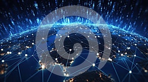 Digital data connection, technology network, cyber security concept, global internet