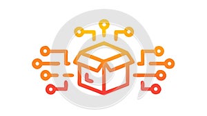 Digital Data Cube. Information Management and Network Storage, vector design Generative AI