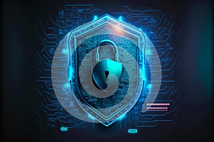 Digital Data and cyber Security protection concept technology. Identity authorized access to cyber attack. Generative AI