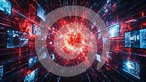 Digital data explosion in a futuristic technological environment