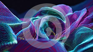 Digital data fabric flowing abstract waves