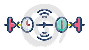 Digital Data Flow: Abstract connection and information transfer network, vector design Generative AI