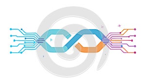 Digital Data Flow Abstract Interlocking X-Pattern, vector design Generative AI