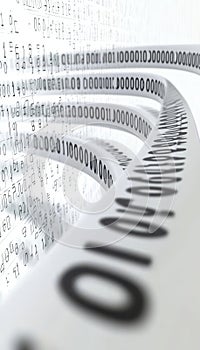 Digital Data Flow Abstract Visualization of Binary Code Streams on a Computer Screen