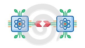 Digital Data Flow Connection Vector Icon, vector design Generative AI