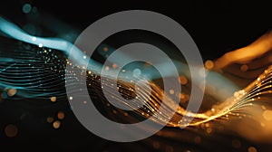 Digital data flow creating abstract light network