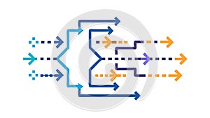 Digital Data Flow Diagram, Process Optimization Arrows Vector Icon, vector design Generative AI
