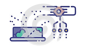 Digital Data Flow and Information Processing Network, vector design Generative AI