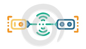 Digital Data Flow: Information Transfer Connected Systems, vector design Generative AI