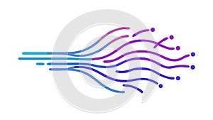 Digital Data Flow Lines Icon Vector, vector design Generative AI