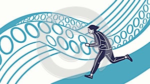 Digital Data Flow Runner Vector Illustration, vector design Generative AI