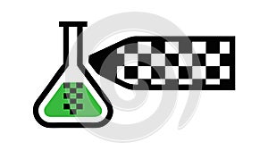 Digital Data Flow from Science Flask, vector design Generative AI