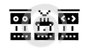 Digital Data Flow: Server Network Information Processing System, vector design Generative AI