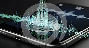 Digital data flow on smartphone