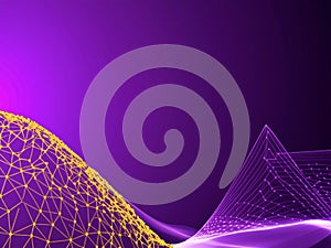 Digital data flow purple background