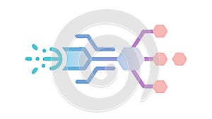 Digital data flow vector, abstract network connection technology info. vector design Generative AI