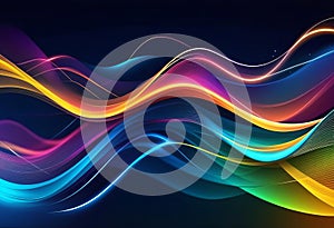 Digital Data Flow Vector Background. Big Data Technology Lines