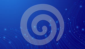 Digital Data Flow Vector Background. Big Data Technology Lines. 5G Wireless Data Transmission. Information Flow in Virtual Reality