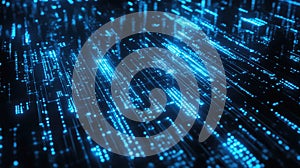 Digital data flowing through abstract circuit board network