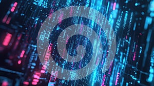Digital data flowing through abstract circuit board network