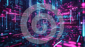 Digital data flowing through abstract circuit network