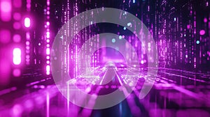 Digital data flowing through abstract cyberspace network