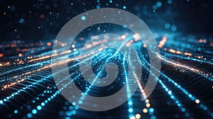 Digital data flowing abstract network connection visualization