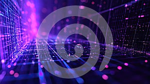 Digital data flowing through abstract network grid technology