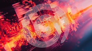 Digital data flowing through abstract network structure