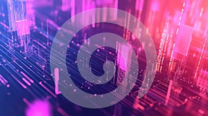 Digital data flowing abstract network technology background