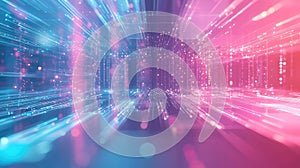 Digital data flowing abstract network technology background