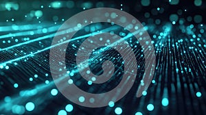 Digital data flowing in abstract technology network background