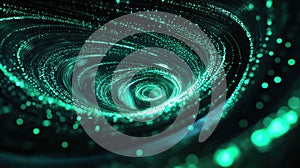 Digital data flowing through abstract vortex tunnel