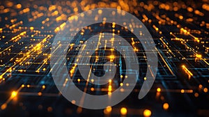 Digital data flowing through circuit board lines