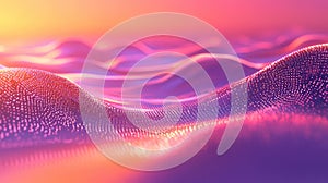 Digital data flowing creating abstract wave surface particles