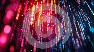 Digital data flowing matrix concept abstract background