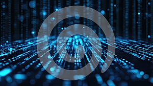 Digital data flowing matrix representing technology concept