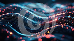 Digital data flowing on a network wave structure