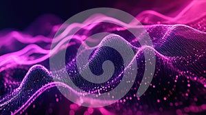 Digital data flowing particle wave abstract background